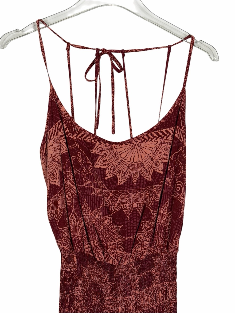 O'neill Kravitz Maxi Dress Strappy Back Boho Red Side Slits Size XS - Picture 3 of 12